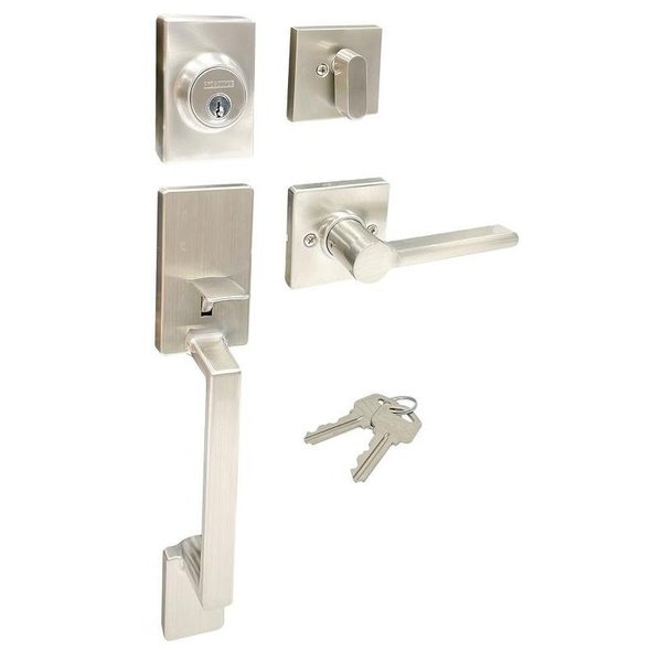 Prosource Handleset with Deadbolt, Lever, LS3, Satin Nickel HPX2S3BSR4H24